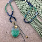 Színátmenetes achát medál 108 szemes mala, mantra füzér